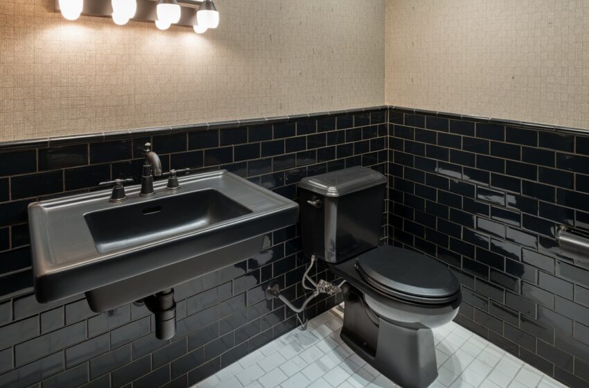 black bathroom fixtures