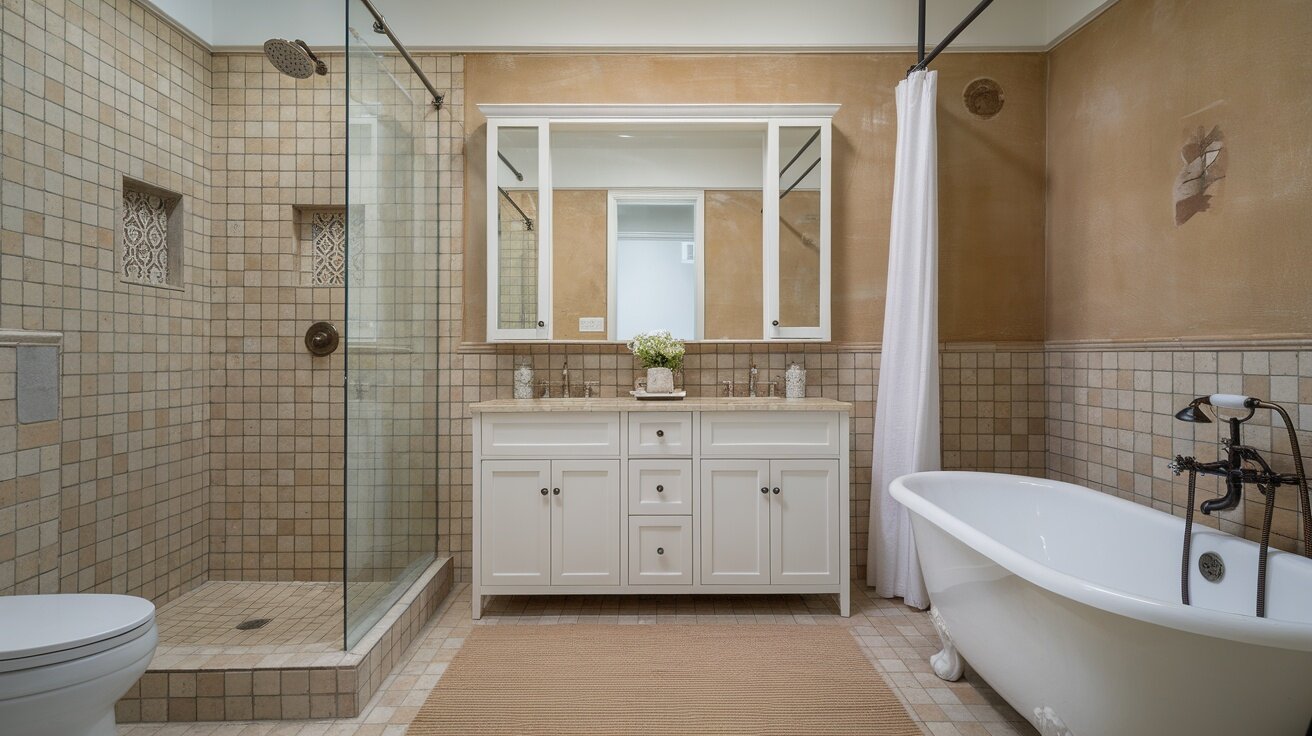 tan tile bathroom ideas