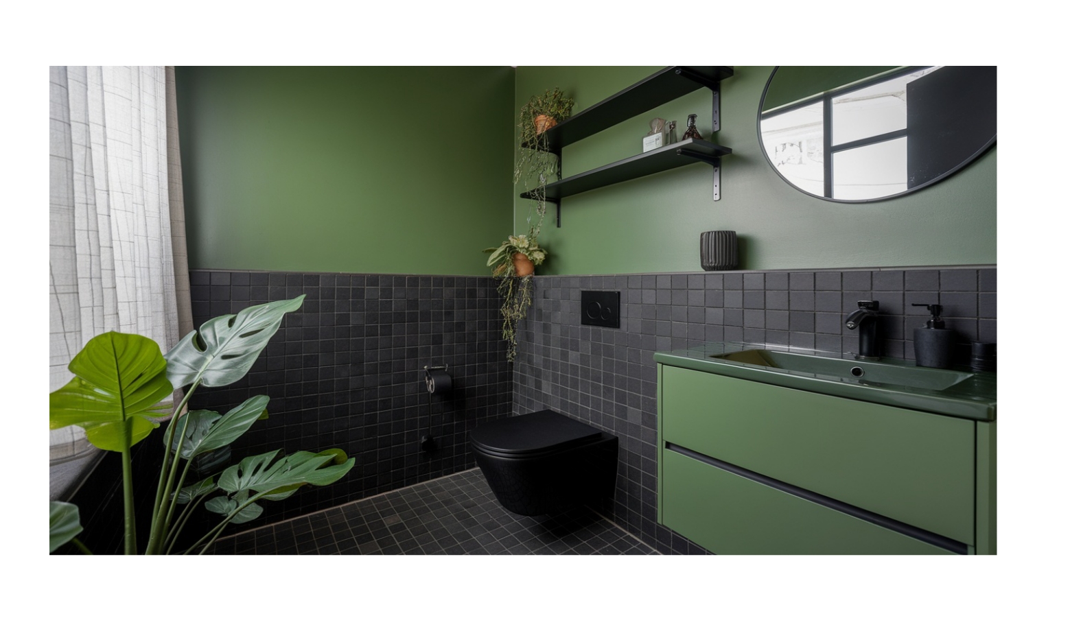 Green and Black Bathroom Ideas
