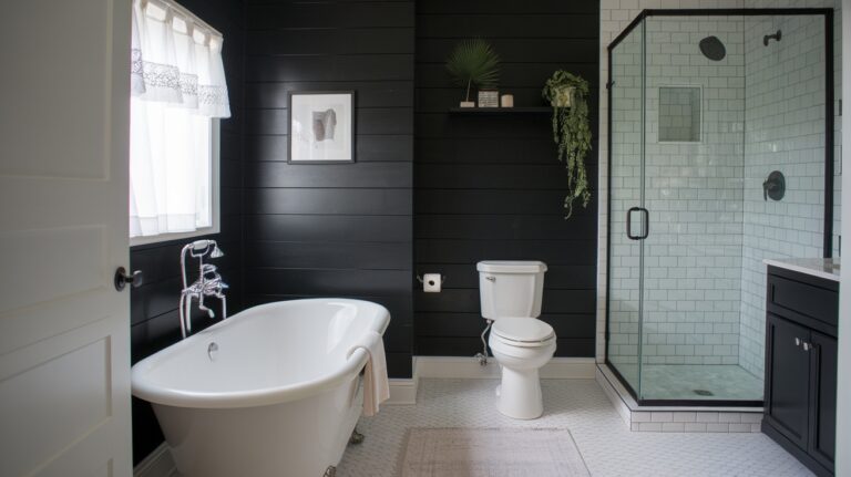 Black Shiplap Bathroom