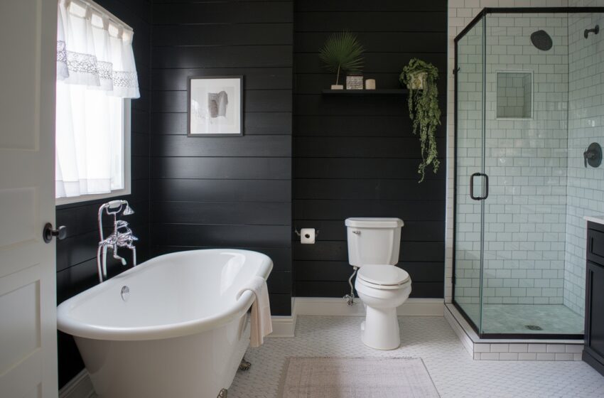  17 Stunning Black Shiplap Bathroom Ideas You’ll Love