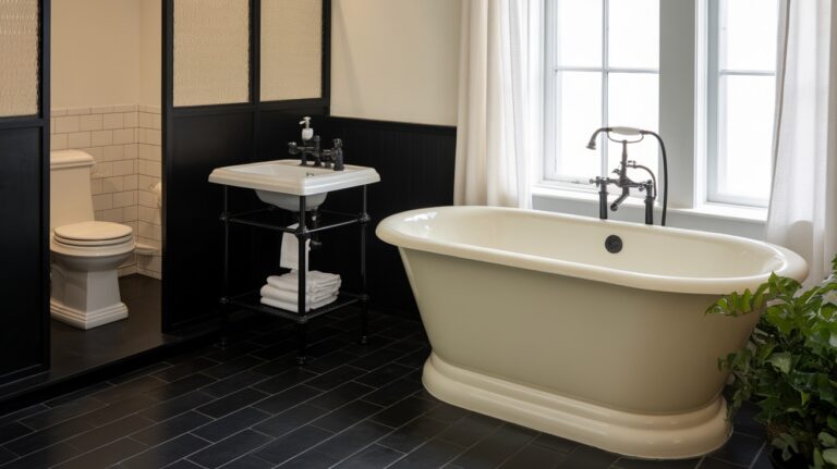 Black and Cream Bathroom