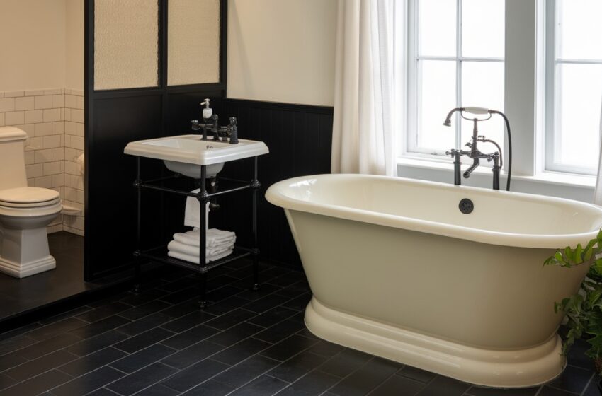 Black and Cream Bathroom