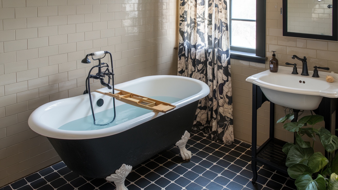 Black and Tan Bathroom