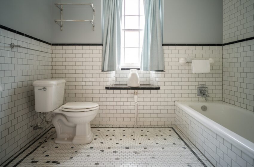 Black and White Penny Tile Bathroom