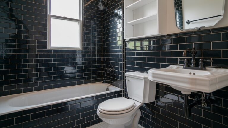 17 Stunning Black Subway Tile Bathroom Ideas You’ll Love