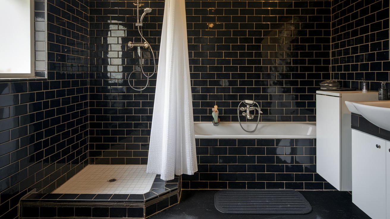 black tile bathroom ideas