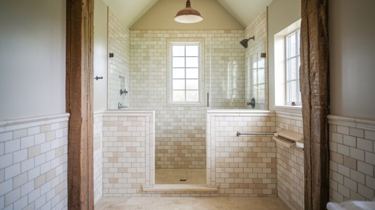 farmhouse bathroom tile shower ideas