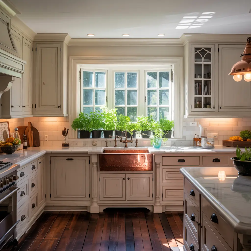 antique white kitchen cabinets