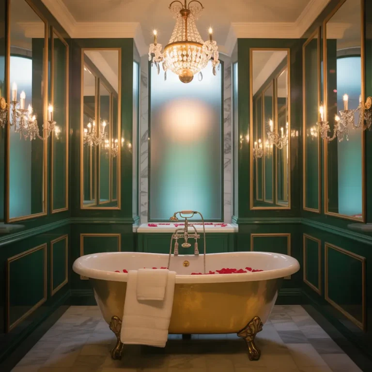 Green and Gold Bathroom