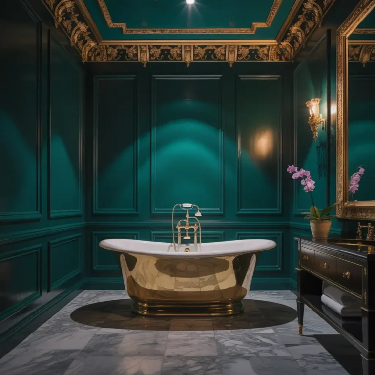 deep green bathroom