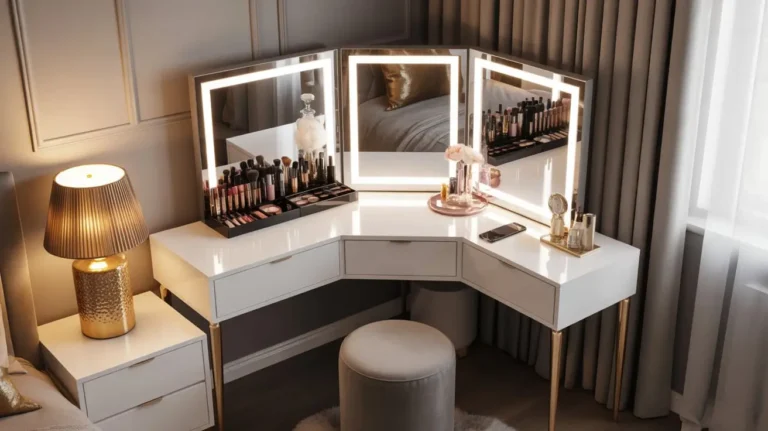 corner vanity ideas bedroom