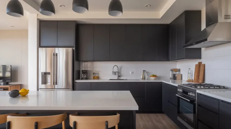 black and white kitchen