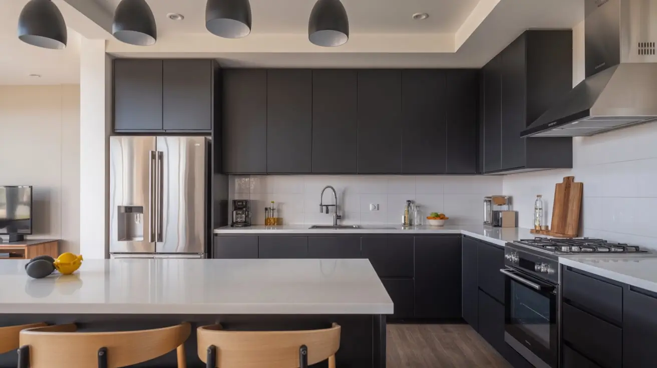 black and white kitchen