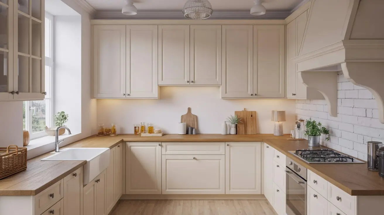 white and wood kitchen