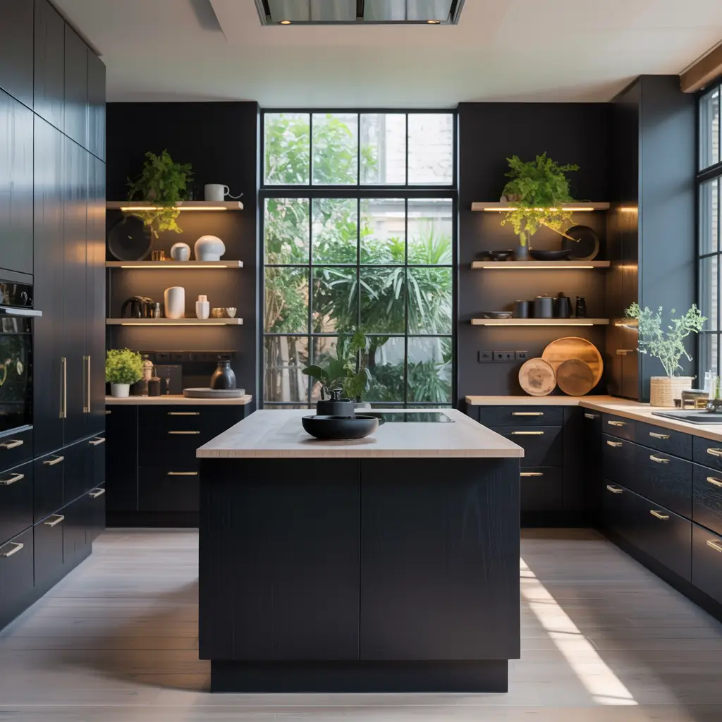modern black kitchen