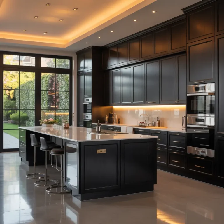 luxury black kitchen