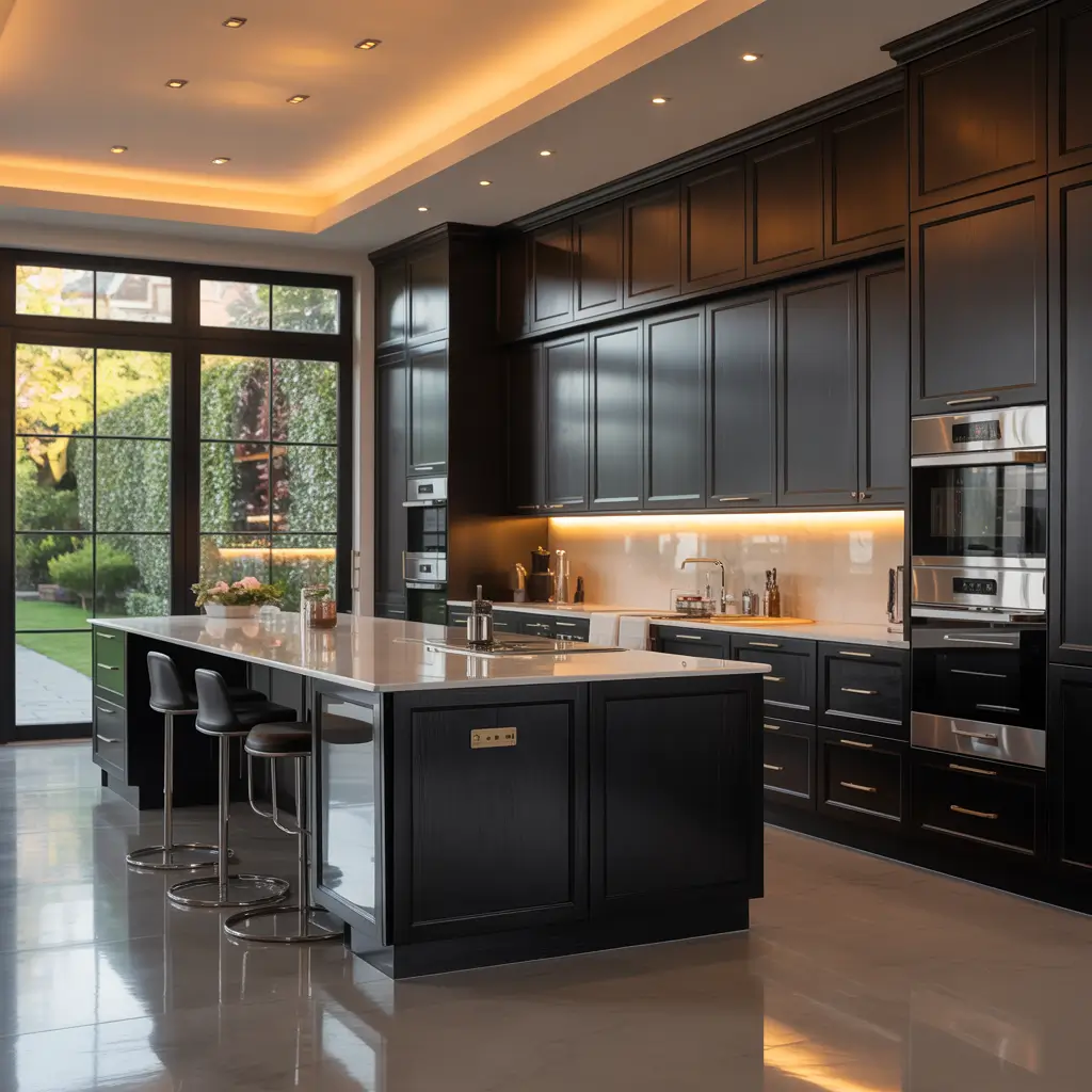 luxury black kitchen