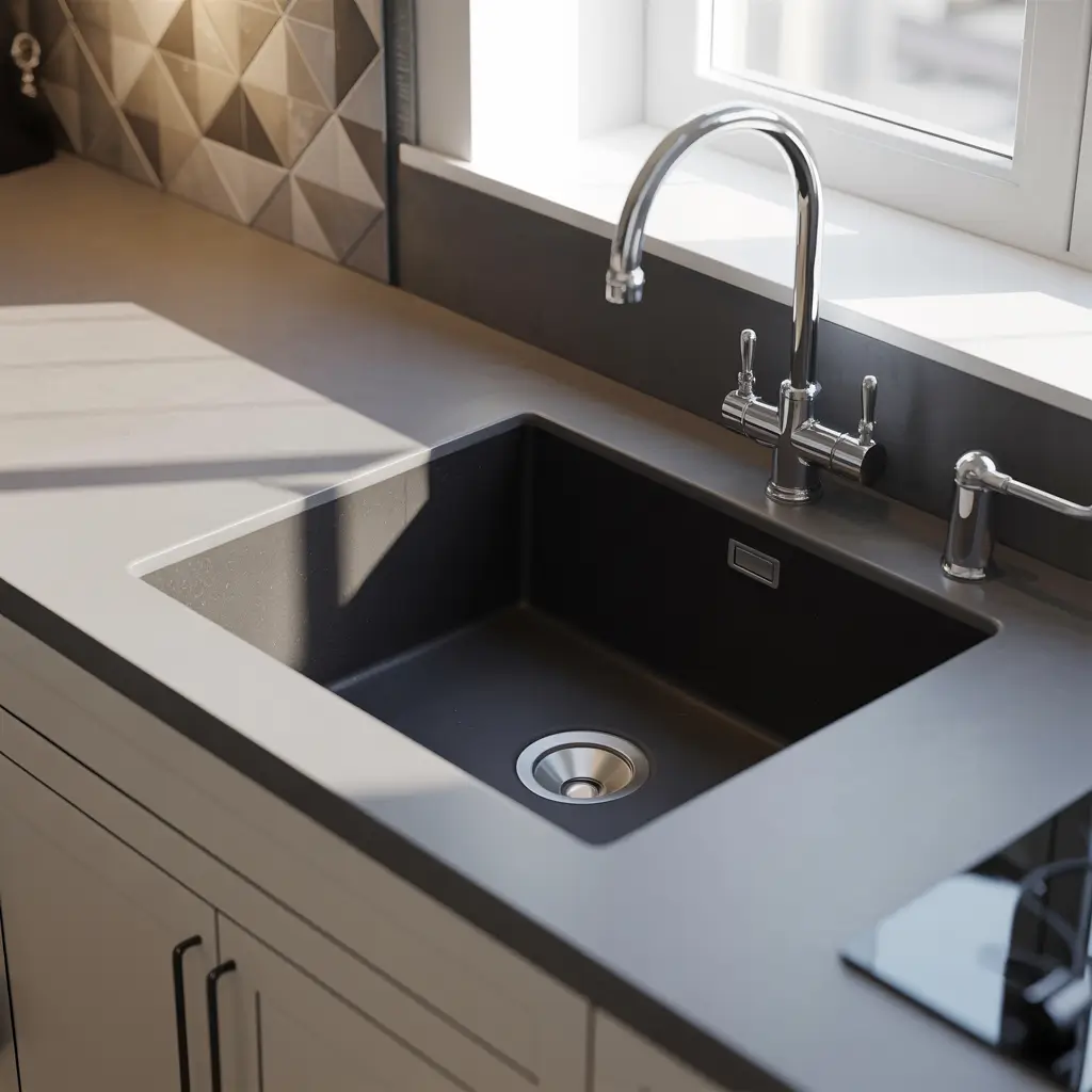 black kitchen sink