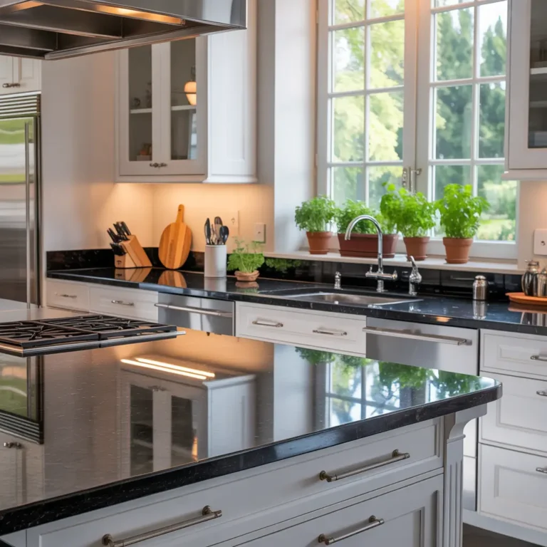 black granite kitchen