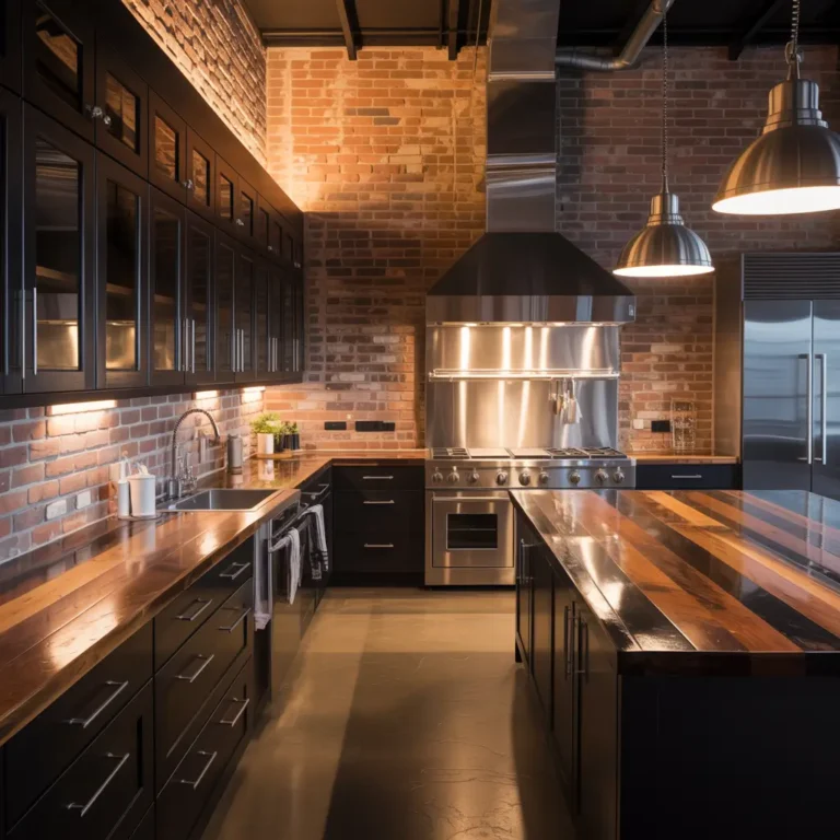 black and brown kitchen