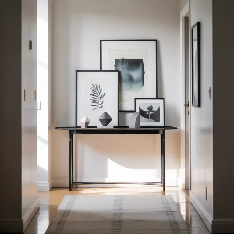 black entryway table decor