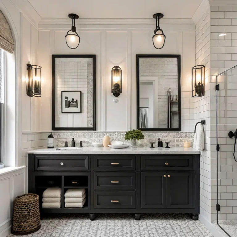 10 Cozy Black and White Bathroom Ideas for Farmhouse Style