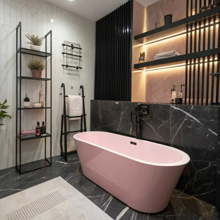 10 Cozy Pink and Black Bathroom Ideas for Relaxing Vibes