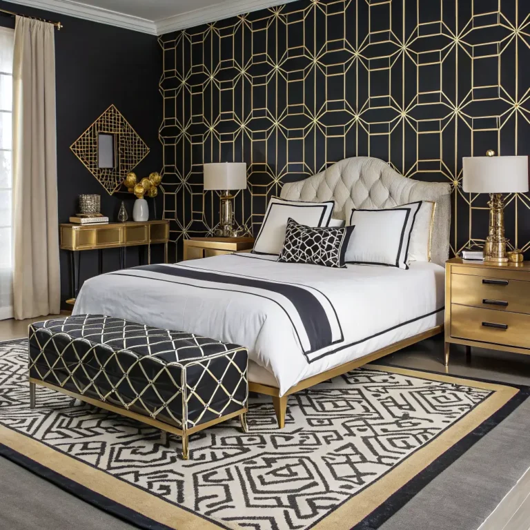 10 Chic Black White and Gold Bedroom Ideas for Statement Decor